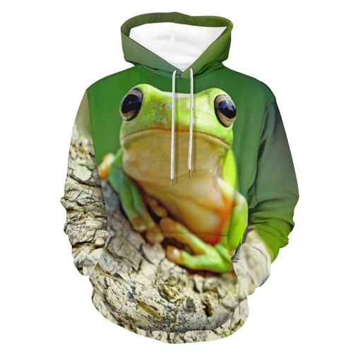 Hoodie grenouille verte UMENG avec sweat à capuche manches longues