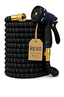 Revo Garten Flexibler Gartenschlauch 15 m – Hochdruckbeständig bis 30 Bar, Knickfrei & Dehnbar, UV‑ & Wetterfest, Leicht & Robust Wasserschlauch (Schwarz/Blau)
