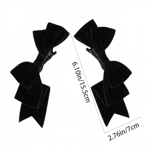 4 Piezas Accesorios para el Cabello Kawaii Lazos Adorables de Color Rosa y Negro Clips para el Pelo Pinzas Cocodrilo para Mujeres y Niñas miniatura 2