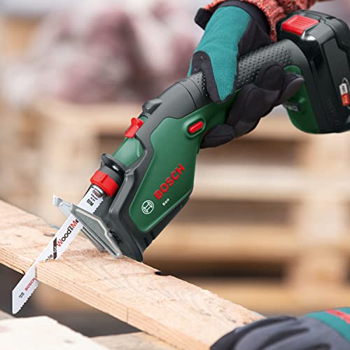 Bosch Cordless Garden Saw Keo (1 Battery 2.0 Ah, 18 Volt System, Cutting Diameter 80 mm, with Swiss Precision Blade Wood Included, in Carton Packaging)