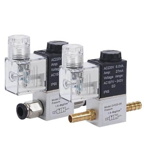 Électrovanne 24V contre les fuites d'air avec connecteur pneumatique 6mm - 4