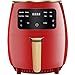 QMMD Friteuse sans Huile 8-en-1 Friteuse sans Huile 4.5L, Friteuse sans Huille Technologie Rapid Air,Friteuse Électrique sans Huile 1400W, minuterie/contrôle de température réglable,Rouge