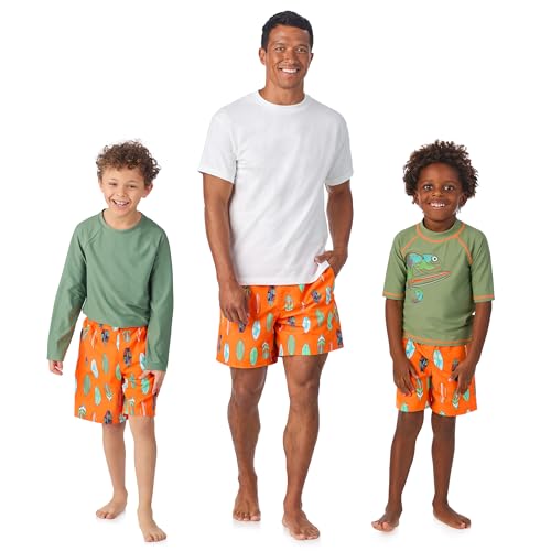 Image of Saint Eve Mens Swim Trunks 6 Inch Inseam Quick Dry Beach Shorts with Mesh Liner Dad and Me Matching
