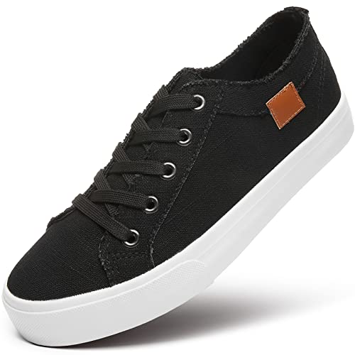 Image of Women's Sneakers Canvas Shoes for Women Lace up Fashion Canvas Sneakers Classic Low Top Casual Shoes