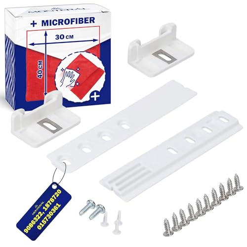 2 Juegos Guia Puerta Corredera para Puertas Empotradas de Frigorifico y Congeladore 9086322 para Liebherr 187820 para Miele 015730361 para Smeg - Juego Incluye un Bayeta Microfibra - MONTERAL