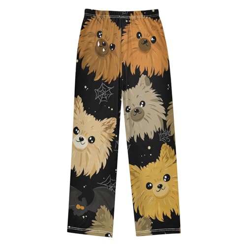 ZZXXB Pomeranian Spider Boys Long Pants Soft Trousers Elastic Waist Kids Lounge Bottoms with Pockets S-XL2