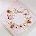 Psdndeww Handmade Fruit Bead Fashionable Heart Jewelry Chain Wristband Alloy Texture Perfect For Parties And Celebration Adjustable Alloy Charm
