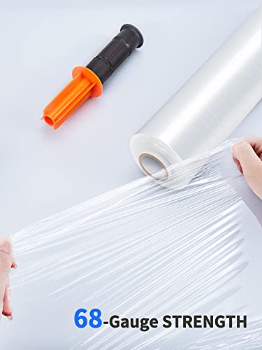 Jarlink 2 Pack Stretch Film, 15" X 1000Ft Shrink Wrap For Pallet Wrap, Industrial Strength Stretch Up To 650% Stretch With Handles, Self Adhering Packaging Heavy Duty Film For Moving, 68 Gauge, Clear #TOP2