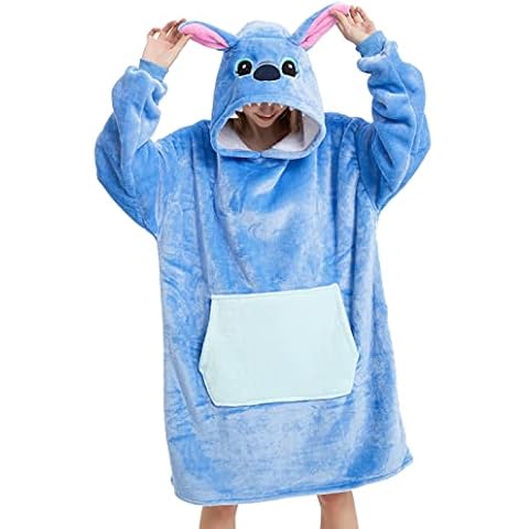 Oversized Blanket Hoodie Adult Sweatshirt Warm Plush With Big Pocket Hooded Snuggle Blanket WomenFluffy Loungewear Sherpa Fleece Throw Wearable Blanket Ideas (L, Blue) Cover