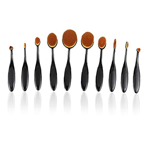 Yililay Makeup Brush Set 10 Pcs Toothbrush Shaped Foundation Powder Eyeshadow Flat Head Brush Cosmetic Brush