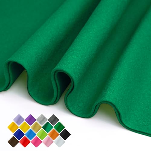 Image of 36 inch Wide Soft Felt Fabric by the Yard, 1.6mm Thick Durable & Flexible Craft Felt for Sewing, DIY Arts, Crafts and Decorations (Hunter Green, 1Y)