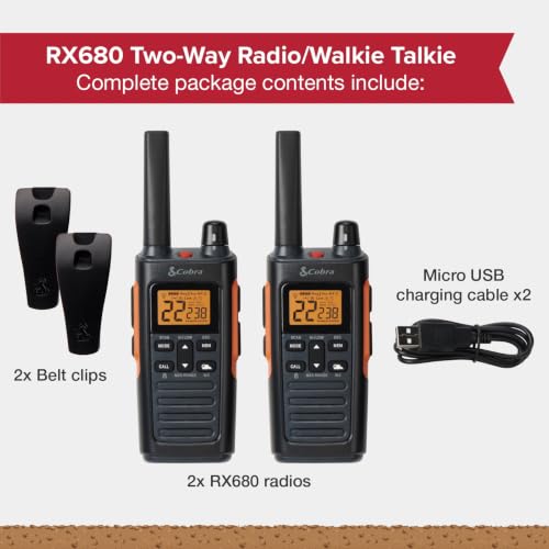 Image of Cobra RX680 Walkie Talkies (2-Pack), IP54 Water Resistant Design