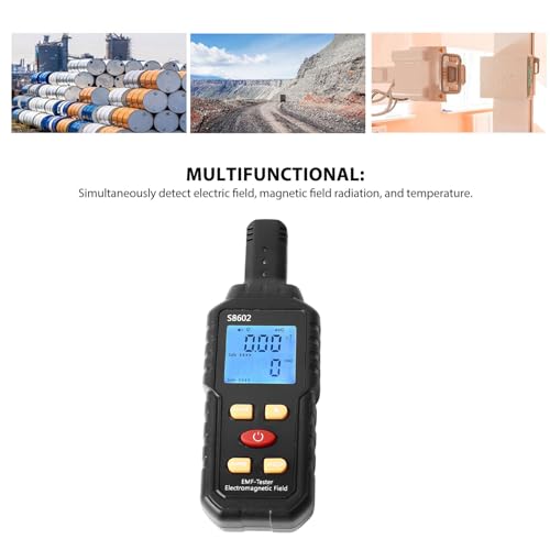 EVTSCAN 3 in 1 EMF Meter,Handheld Electromagnetic Field Detector with Digital LCD,Temperature Electric Magnetic Field Detector,Tester for Home Inspections, Office, Outdoor