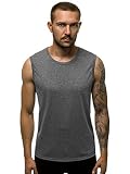 OZONEE Herren Tank Top Tanktop Tankshirt Ärmellos Bodybuilding Shirt Unterhemd T-Shirt Tshirt Tee Muskelshirt Achselshirt Trägershirt Ärmellose Training Sport Fitness JS/99001Z DUNKELGRAU L