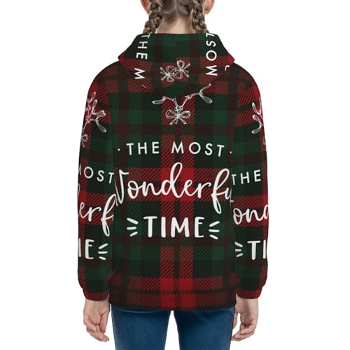 Wonderful Time Christmas Kids Pullover Hoodies Boys Sweatshirts Girls Athletic Clothes with Pocket4