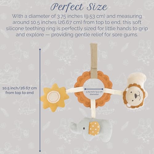 Image of MON AMI Safari and Friends Teether Ring - 10.5 inch Soft Silicone Teething Ring, Plush Toy for Infants, Baby Teething Relief, BPA-Free, Easy-Grip, Comforting Teething Toy for Babies, Perfect for Sore Gums