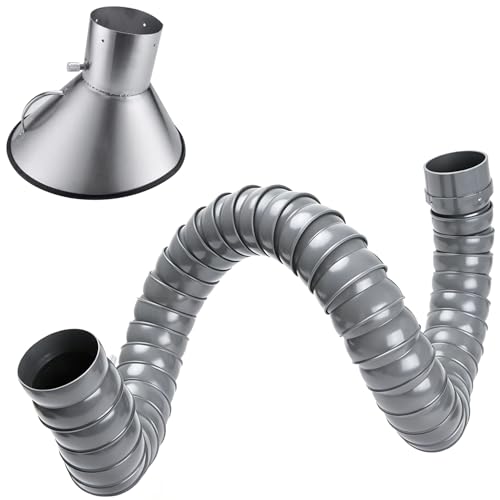 Industrial Articulated Fume Extractor Arm, 360° Adjustable Flexible Dust Collection Hose With Stainless Steel Hood, For Shop & Lab(L 1m,ID 45mm)