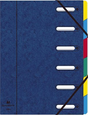 Trieur à fenêtres HARMONIKA, 12 compartiments, coloris bleu - Lot de 6
