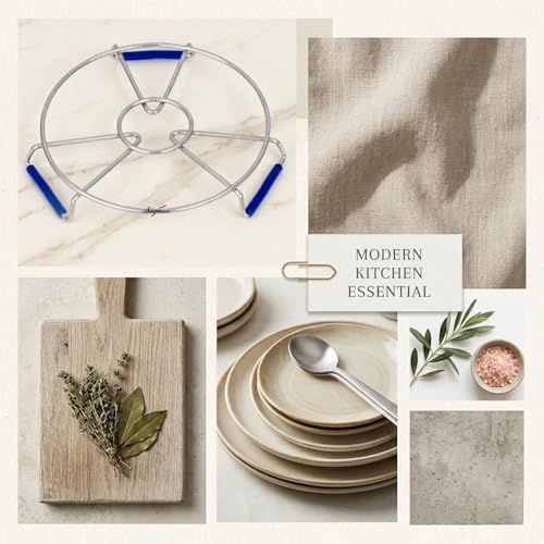 Image of Signamio Steel Hot Pot Stand Set of 3 | Stainless Steel Trivet for Hot Dishes | Hot Utensil Stand for Kitchen & Dining Table | Cooker Stand for Hot Vessels | Heat Resistant Pot Holder