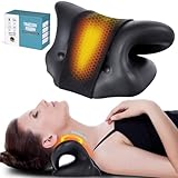 SCDJASM Neck and Shoulder Relaxer Portable Cervical Traction Device Neck Stretcher with Graphene Heating Pad Neck Posture Corrector Chiropractic Pillow for TMJ Headache Muscle Tension Spine