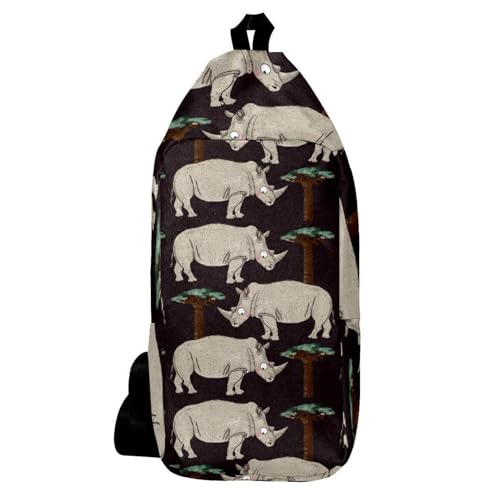 Sac à dos bandoulière léger contre le mal de dos motif africain