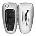 Produktbild kwmobile Autoschlüssel Hülle kompatibel mit Ford 3-Tasten Autoschlüssel Klapp - TPU Schutzhülle Schlüsselhülle Cover in Hochglanz Silber