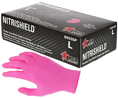 MCR Safety NitriShield �p�E�_�[�t���[ �j�g�����g���̂Ď�� 3.5�~�� ���e�b�N�X�t���[ �H�ƐH�i�O���[�h �s���N XXL�T�C�Y �f�B�X�y���T�[�{�b�N�X1��(���100��) 60035P