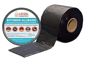 Latzel Dämmstoffe Bitumen-Aluband Schwarz 100mm 10m