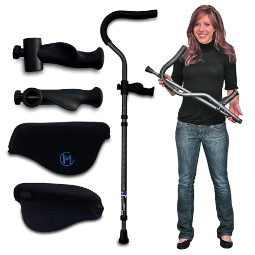 in-Motion Pro Crutches | Foldable | Ergonomic Handles | Spring Assist Technology | Articulating Tips | Size X-Tall (5'10