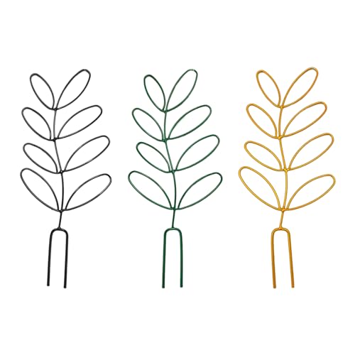 3 pezzi per pianta, traliccio e supporto per pianta da giardino in metallo, accessori per la coltivazione (nero, verde, oro)
