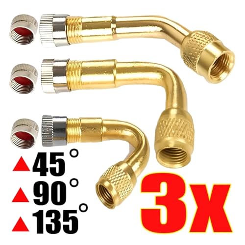 Adaptador de Válvula para Bicicleta con Tubería de Extensión, 45/90/135 Grados para Inflado de Neumáticos de Motocicleta y Bicicleta miniatura 2