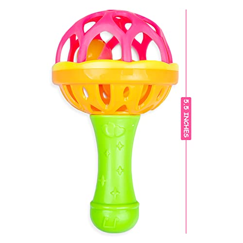 Image of Ratna's Jazz Rattle Colorful Attractive Plastic Non Toxic Grab & Shake Sound Rattle for New Born and Infants Multicolour