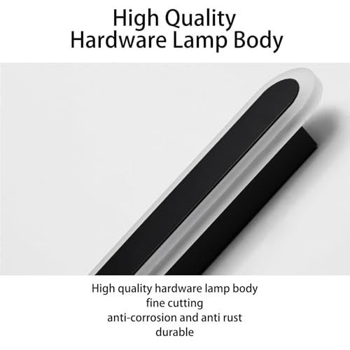 Luz de pared larga en aluminio negro con acabado minimalista de 3000K 6