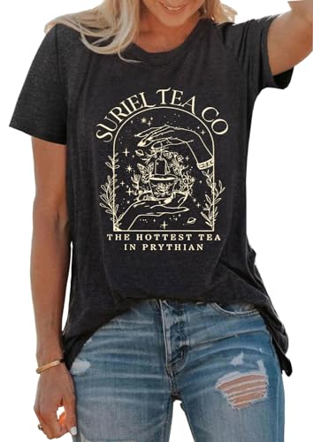 Acotar Velaris Shirt Women Acotar Night Court T Shirt Suriel Tea Co Funny Graphic Tee Casual Letter Print Shirt Tops2