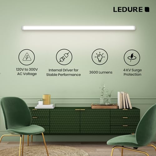 Image of LEDURE 36W Comet Batten : Energy-Efficient 36W Tubelight| Internal Driver | 4ft LED tube light Ideal for Living Rooms, Bedrooms, Offices, Commercial, and Industrial Spaces (Cool White-Pack of 4)