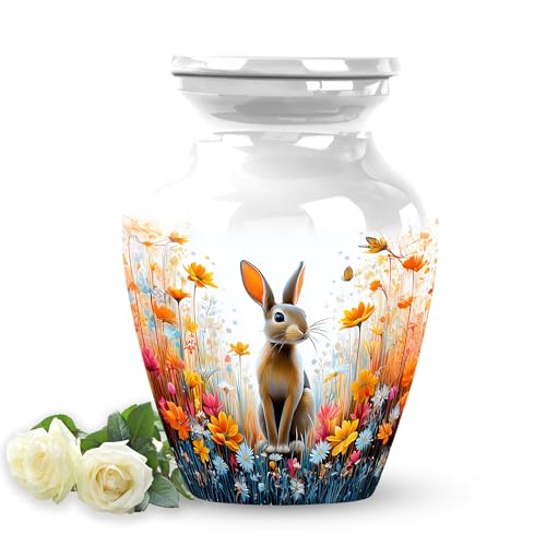 Image of Rabbit Urn Decorative Urn for Male & Female Ashes 3 Inch | Human Remains for Mom & Dad Cremation Urns Human Ash Unique Urns
