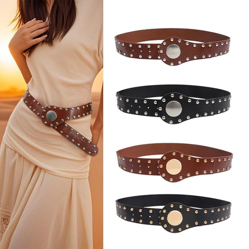 Punk Studded Belt Reinforced PU Leather Waistband for Lady and Women Comfortable Wear for Waist2
