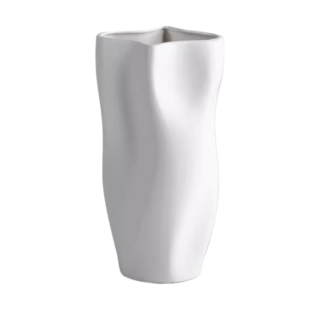 Jarrones Decorativos Modernos Florero de cerámica Verde de Alta Gama, Decoraciones for mesas de Comedor, Salones, arreglos Florales, diseño y Elementos Decorativos Jarrones(White)