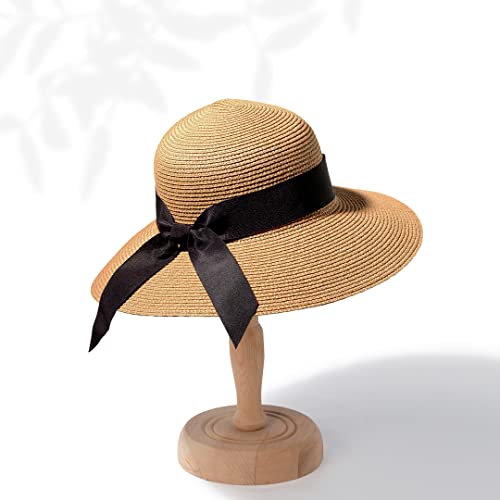 Funcredible Beach Hats For Women - Panama Straw Sun Hat With Heart Shape Glasses - Summer Fedora Roll Up Packable Travel Hat Uv Protection Upf 50+ (Khaki) #TOP3