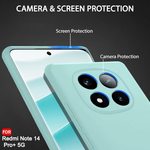 Image of TheGiftKart Liquid Silicone Back Cover Case for Mi Redmi Note 14 Pro Plus 5G | Soft Micro-Fibre Lining Inside | Camera & Screen Protection | Shockproof Cover for Redmi Note 14 Pro+ (Silicone, Blue)