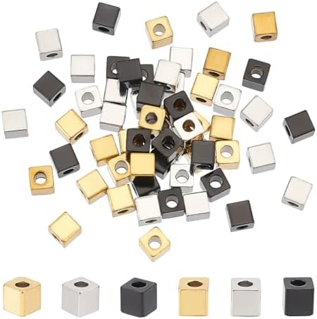 UNICRAFTALE Circa 50pcs 8mm Perline Distanziali Quadrate in