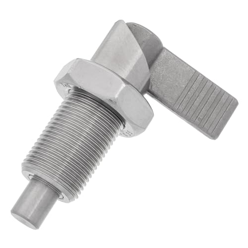 HALLMERS M20 x 1.5 x 37mm Thread 10mm Pin Diameter Lever Indexing Spring Plunger with Stop Notch - Stainless Steel L-Shaped Retractable Locking Bolt Knob Threaded Index Mechanism Accessory Tool