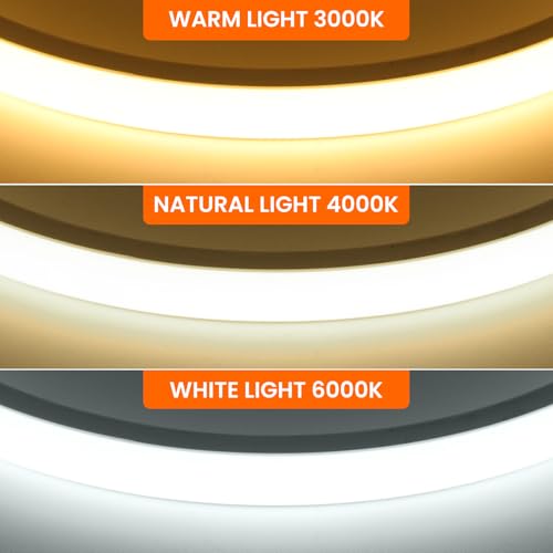 KAFULA 220V dimmable COB LED Light Strip, IP65 Waterproof Flexible, 288 LEDs/m Super Bright FCOB LED Fairy Light CRI90+, can be Cut Every 50 cm, Home Decoration [27m, Warm White 3000K] - Image 5