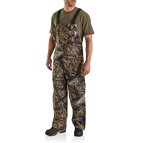 Carhartt Men's Big & Tall Quilt Lined Camo Bib Overalls, Mossy Oak Break up Country, Large