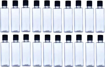 Thinqkart Select 100Ml Empty Clear Square Travel Bottle With Black Flip Top Cap,Multipurpose Reusable Container For Hair Oils, Shampoo, Conditioner, Lotion, Medicated Oil And Sanitizer (Pack Of 20)-image-25