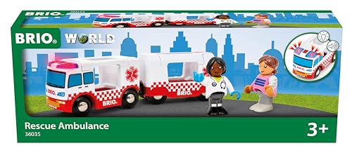 BRIO World – 36035 Rescue Ambulance | Train Set Accessory for Kids Aged 3 Years Up
