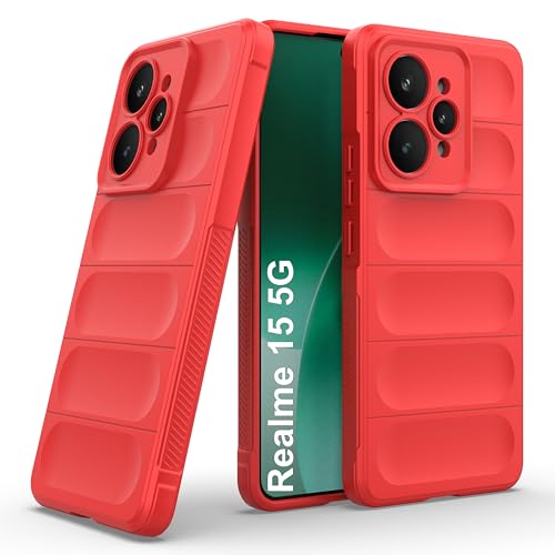 Image of Zapcase Back Case Cover for Realme 15 5G | Compatible for Realme 15 5G Back Cover | Liquid Silicon Magic Case with Camera Protection | Red