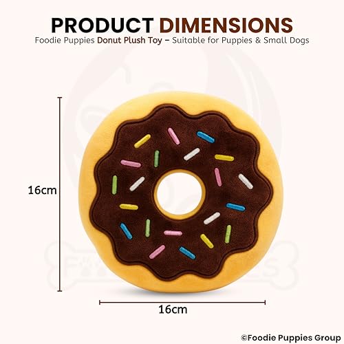 Image of Foodie Puppies Interactive Squeaky Plush Dog Chew Toy - (Sprinkle Doughnut Plush Toy) | Soft Cotton-Filled, Durable & Bite-Resistant for Puppies & Small Dogs | Fun Play, Teething & Dental Exercise