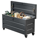 FlairVibe Gartenbox aus Metall mit Rädern und Schlössern 656L...