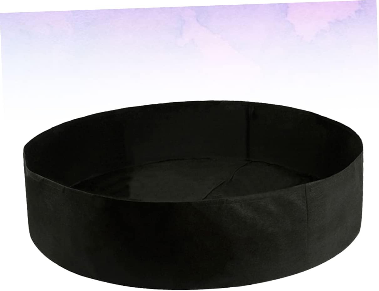 2pcs Round Felt Planting Bag Breathable Gardening Container for Use Black Grow Pouch for Vegetables Flowers and Plants